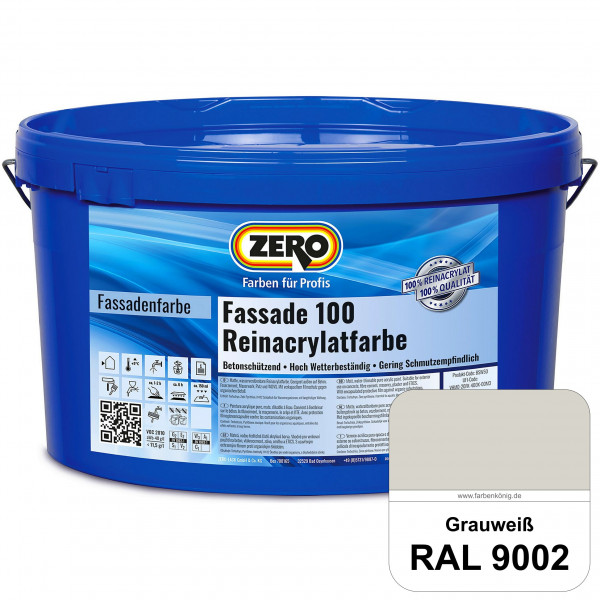 Fassade 100 Reinacrylatfarbe (RAL 9002 Grauweiß)