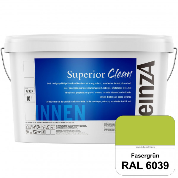 einzA Superior Clean (RAL 6039 Fasergrün) Hoch reinigungsfähige, stumpfmatte Premium-Wandbeschichtun