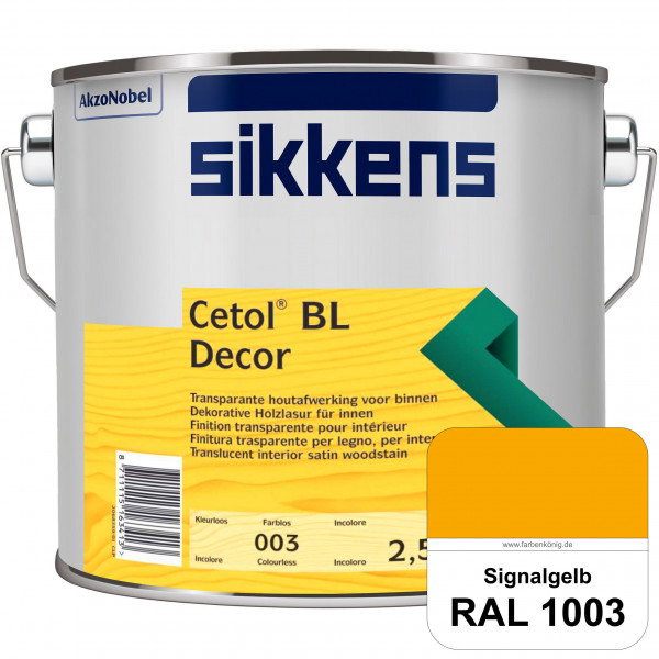 Cetol BL Decor (RAL 1003 Signalgelb) wasserbasierte & seidenglänzende Dünnschichtlasur für innen