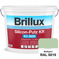 Silicon-Putz KR K3 3650 (RAL 6019 Weißgrün) Kratzputz auf Siliconharzbasis für dekorative & wetterbe