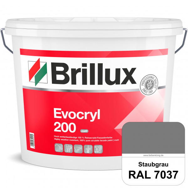 Evocryl 200 (RAL 7037 Staubgrau) Verschmutzungsunempfindliche 100% Reinacrylat Fassadenfarbe