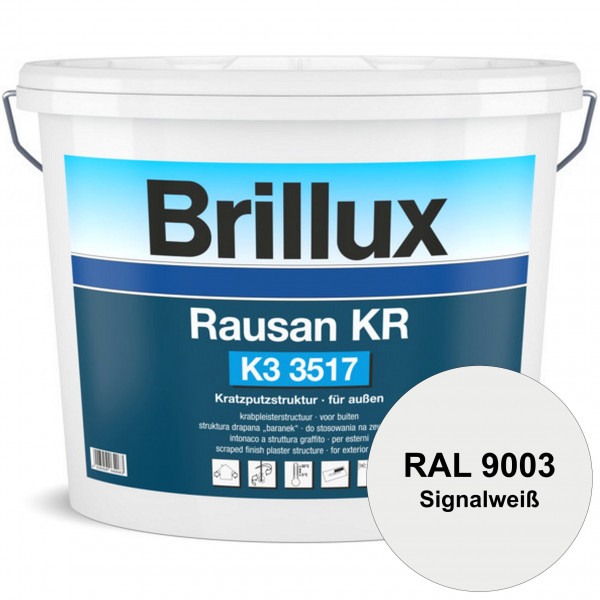 Rausan KR K3 3517 mit Protect (RAL 9003 Signalweiß) Organisch gebundener Kratzputz für wetterbeständ
