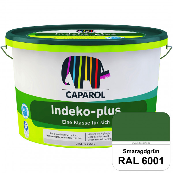 Indeko-plus (RAL 6001 Smaragdgrün) doppeldeckende matte & hochwertige Innenfarbe