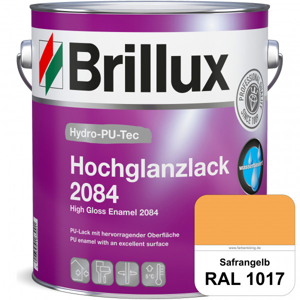 Hydro-PU-Tec Hochglanzlack 2084 (RAL 1017 Safrangelb) wasserbasierter Hochglanzlack für Holz, Zink,