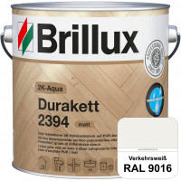2K-Aqua Durakett 2394 (RAL 9016 Verkehrsweiß) Wasserbasierter 2K-Versiegelung für Parkettfußböden, D