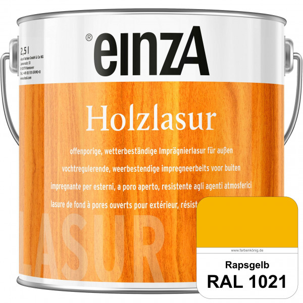einzA Holzlasur (RAL 1021 Rapsgelb) Offenporige Imprägnierlasur für Außen-Holzbauteile