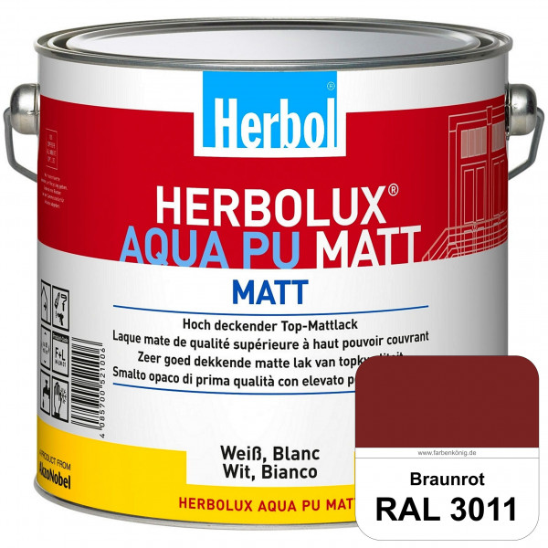 Herbolux Aqua PU Matt (RAL 3011 Braunrot) Top-PU-Mattlack auf Wasserbasis (Innen)