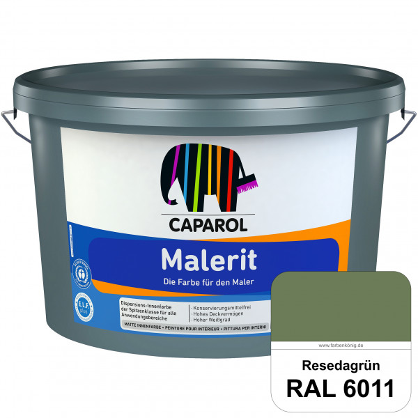 Malerit E.L.F. (RAL 6011 Resedagrün) matte Innenfarbe für Neu- & Renovierungsanstriche