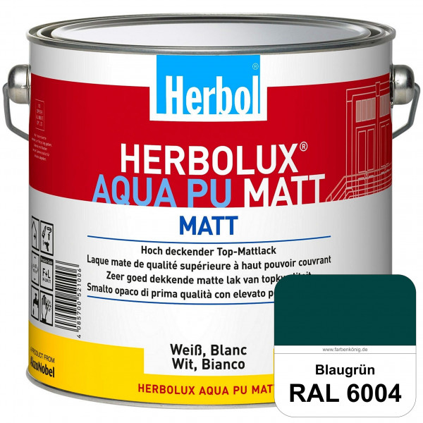 Herbolux Aqua PU Matt (RAL 6004 Blaugrün) Top-PU-Mattlack auf Wasserbasis (Innen)