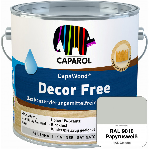 CapaWood® Decor Free (RAL 9018 Papyrusweiß) - ersetzt Capadur DecorLasur KF