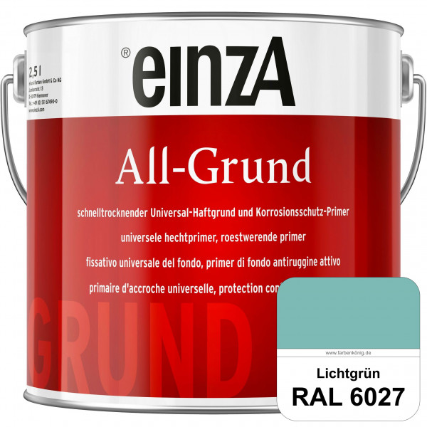 einzA All-Grund (RAL 6027 Lichtgrün) Schnelltrocknender Haftgrund & Korrosionsschutz-Primer