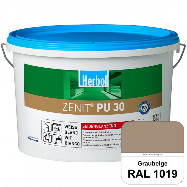 Zenit PU 30 (RAL 1019 Graubeige) seidenglänzende und strapazierfähige PU-Wandfarbe