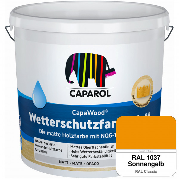 CapaWood® Wetterschutzfarbe Matt (RAL 1037 Sonnengelb) - ersetzt Capadur Wetterschutzfarbe Matt