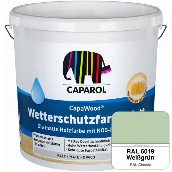 CapaWood® Wetterschutzfarbe Matt (RAL 6019 Weißgrün) - ersetzt Capadur Wetterschutzfarbe Matt