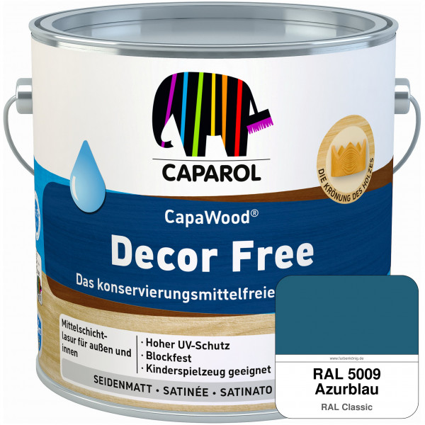 CapaWood® Decor Free (RAL 5009 Azurblau) - ersetzt Capadur DecorLasur KF