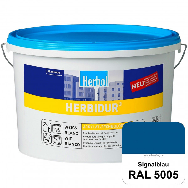Herbidur (RAL 5005 Signalblau) Reinacrylat-Fassadenfarbe mit Langzeitwetterschutz