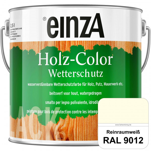 einzA Holz-Color (RAL 9012 Reinraumweiß) Wetterschutzfarbe für außen
