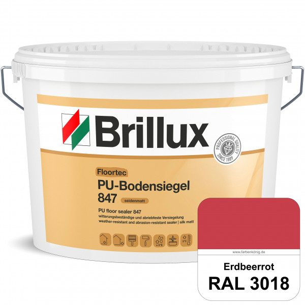 Floortec PU-Bodensiegel ELF 847 (RAL 3018 Erdbeerrot) seidenmatt, witterungsbeständig, außen & innen