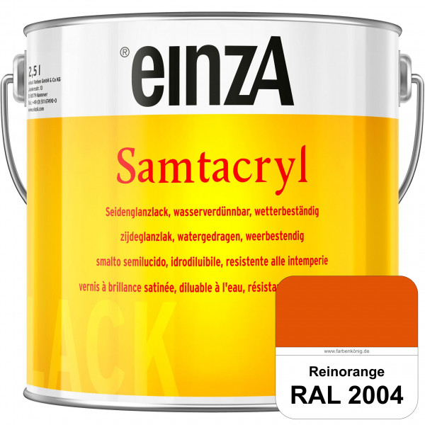 einzA Samtacryl (RAL 2004 Reinorange) wetterbeständige seidenglänzende Acryl-PU-Lackfarbe