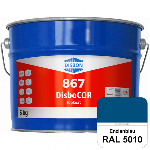 DisboCOR 867 TopCoat (RAL 5010 Enzianblau) Anwendungsfreundliche Korrosionsschutz-Deckbeschichtung m