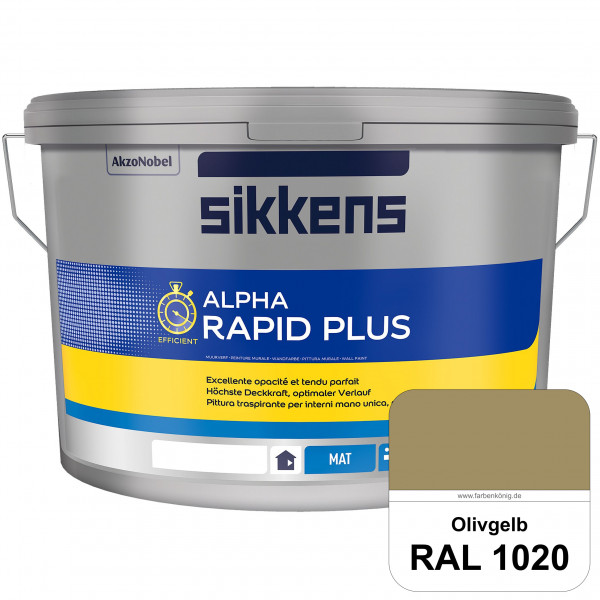 Alpha Rapid Plus (RAL 1020 Olivgelb) Hochwertige & stumpfmatte Wandfarbe für mittlere Belastungen