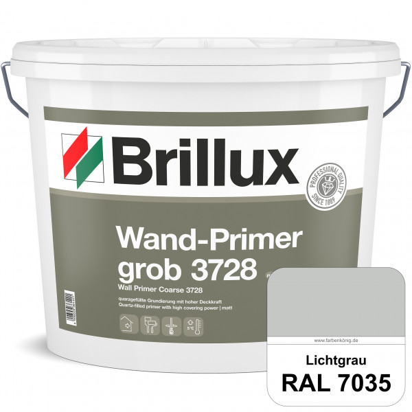 Wand-Primer grob ELF 3728 (RAL 7035 Lichtgrau) quarzgefüllte Spezialgrundierfarbe für Gipskarton, Gi