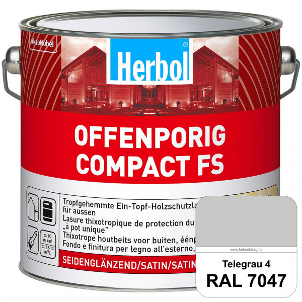 Offenporig Compact FS (RAL 7047 Telegrau 4) Rationelle & thixotrope Ein-Topf-Holzlasur (außen)