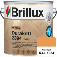 2K-Aqua Durakett 2394 (RAL 1034 Pastellgelb) Wasserbasierter 2K-Versiegelung für Parkettfußböden, Di
