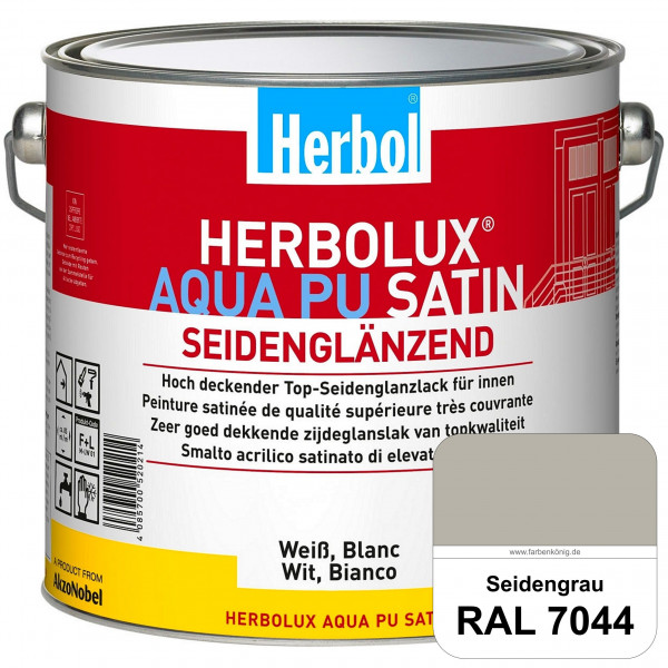 Herbolux Aqua PU Satin (RAL 7044 Seidengrau) Wasserverdünnbarer Top-PU-Seidenglanzlack (Innen)