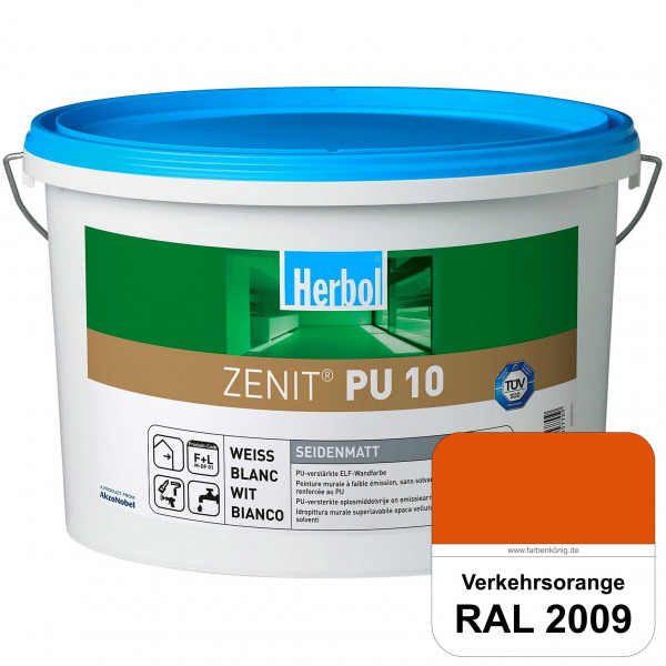 Zenit PU 10 (RAL 2009 Verkehrsorange) seidenmatte und strapazierfähige PU-Wandfarbe