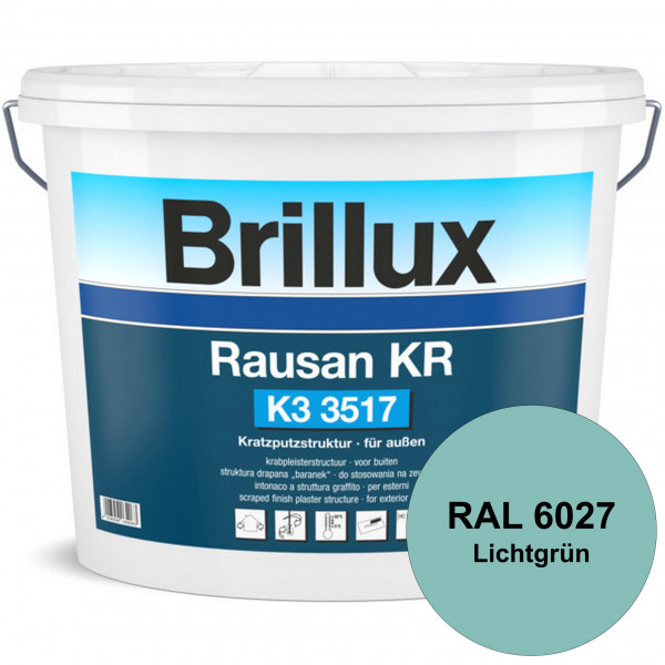 Rausan KR K3 3517 mit Protect (RAL 6027 Lichtgrün) Organisch gebundener Kratzputz für wetterbeständi