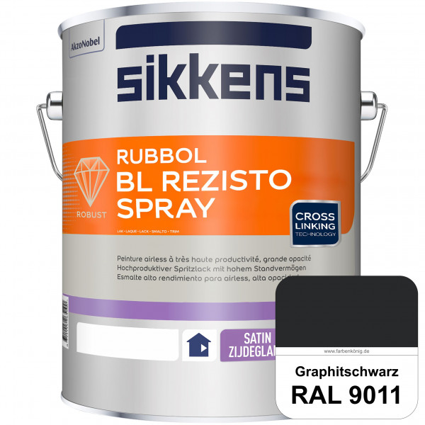 Rubbol BL Rezisto Spray (RAL 9011 Graphitschwarz) Hochwertiger, strapazierfähiger Airlesslack für (i