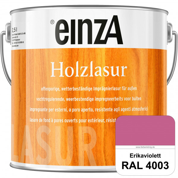 einzA Holzlasur (RAL 4003 Erikaviolett) Offenporige Imprägnierlasur für Außen-Holzbauteile