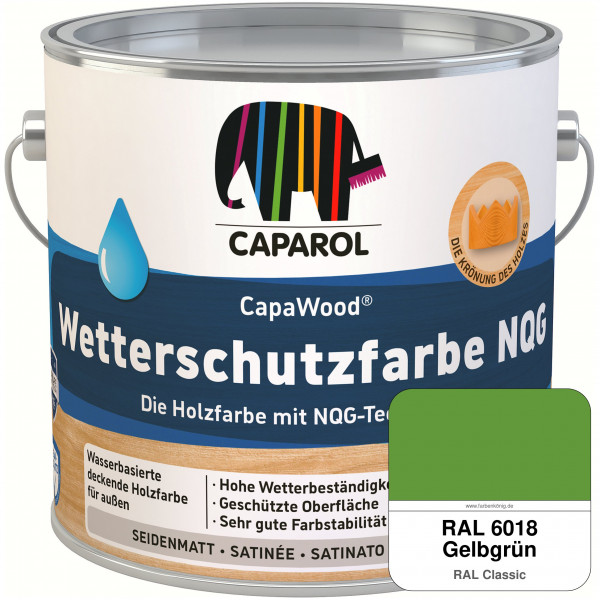 CapaWood® Wetterschutzfarbe NQG (RAL 6018 Gelbgrün) - ersetzt Capadur Wetterschutzfarbe NQG