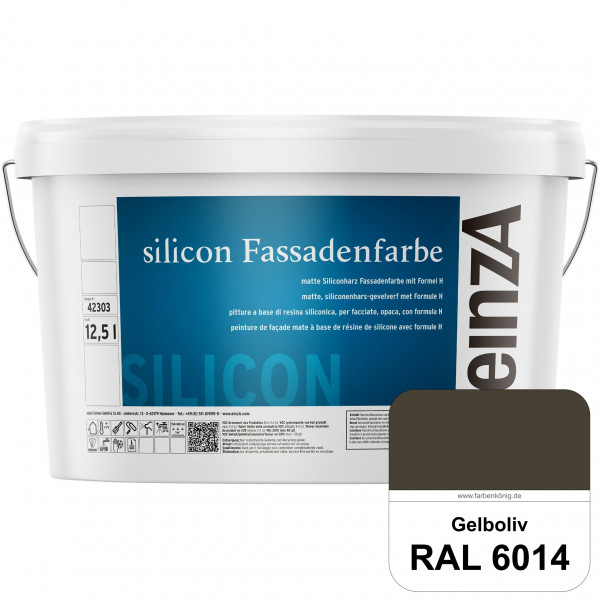 einzA silicon Fassadenfarbe (RAL 6014 Gelboliv) Hochwertige Siliconharz-Fassadenfarbe