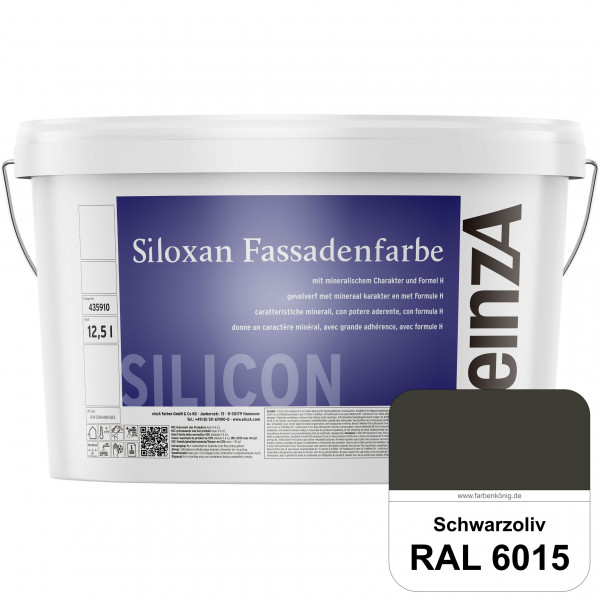einzA Siloxan Fassadenfarbe (RAL 6015 Schwarzoliv) Siliconvergütete Fassadenfarbe