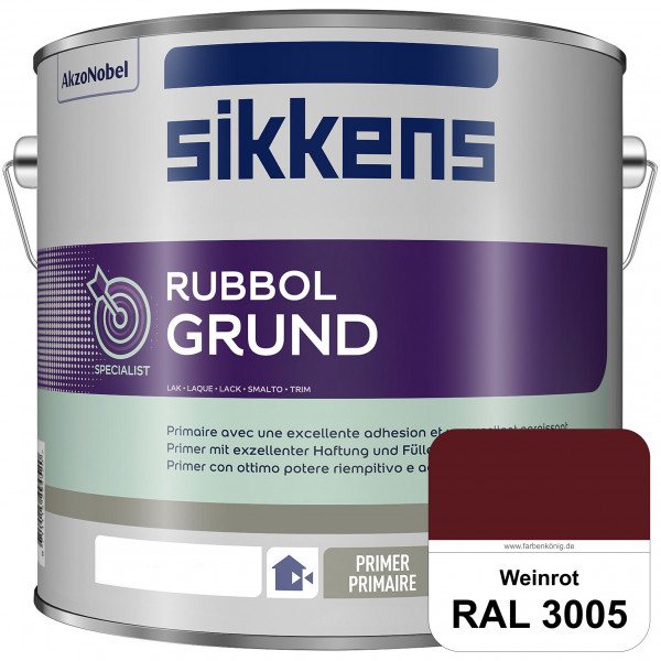 Rubbol Grund (RAL 3005 Weinrot) Seidenmatte Grund- und Zwischenbeschichtung auf Kunstharzbasis (inne
