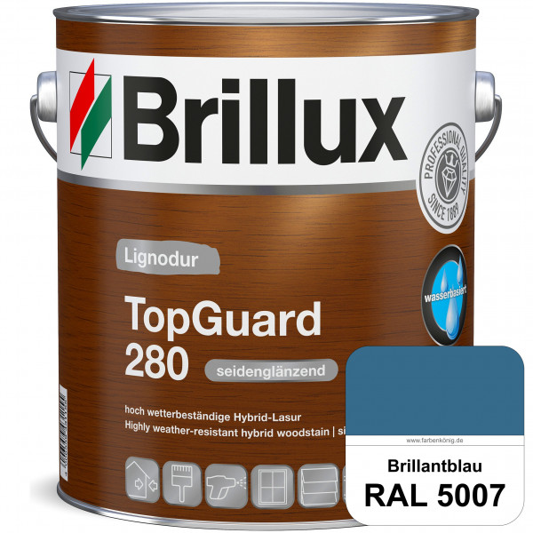 TopGuard 280 (RAL 5007 Brillantblau) wasserbasierte, wetterbeständige und seidenglänzende Hybridlasu