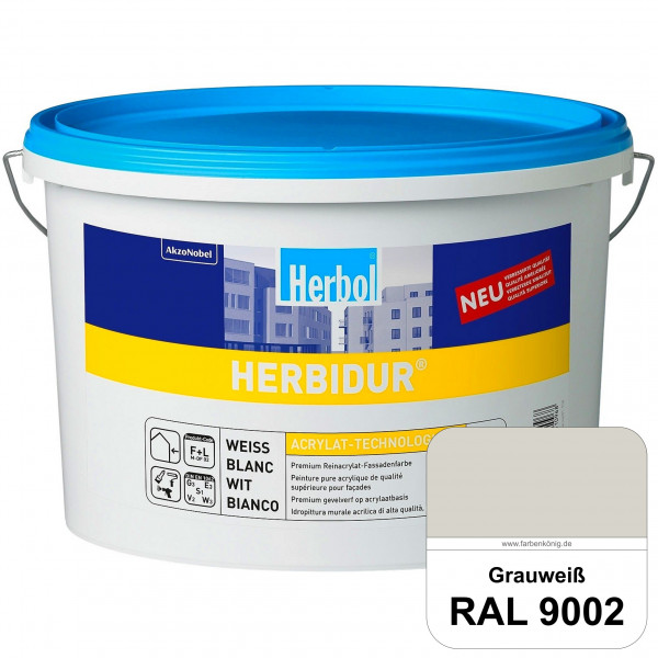 Herbidur (RAL 9002 Grauweiß) Reinacrylat-Fassadenfarbe mit Langzeitwetterschutz