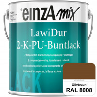 einzA LawiDur 2-K-PU-Buntlack - Hochglanz (RAL 8008 Olivbraun)