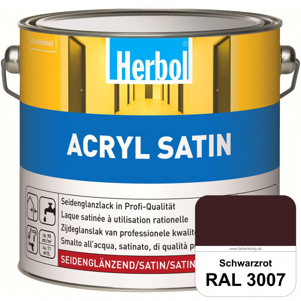 Acryl Satin (RAL 3007 Schwarzrot) wasserverdünnbarer seidenglänzender Lack (Innen & Außen)
