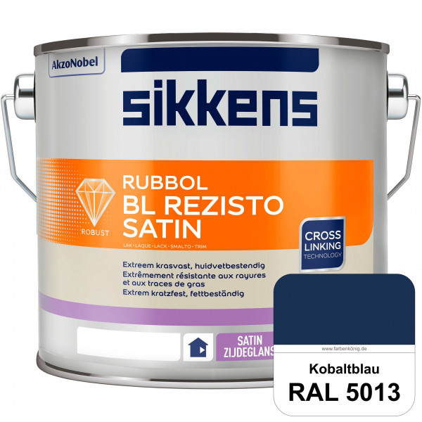 Rubbol BL Rezisto Satin (RAL 5013 Kobaltblau) seidenglänzender und strapazierfähiger Lack (wasserbas