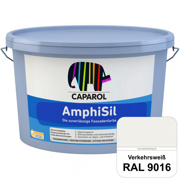 Amphisil (RAL 9016 Verkehrsweiß) Siloxanverstärkte matte Fassadenfarbe mit Silikatcharakter