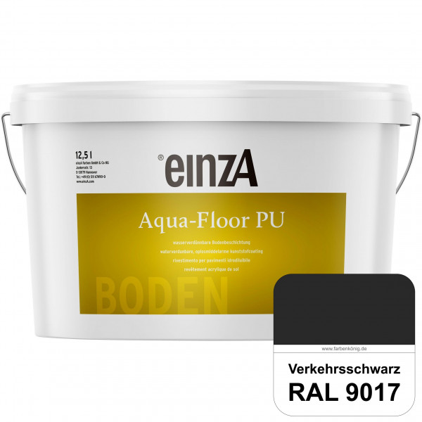 einzA Aqua-Floor PU (RAL 9017 Verkehrsschwarz) seidenglänzender Acryl-PU-Bodenbeschichtung