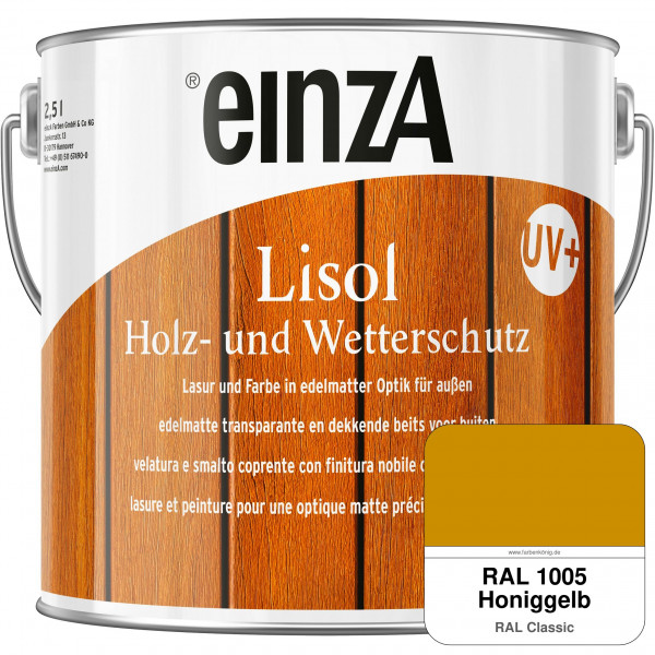 einzA Lisol Holz- und Wetterschutz Lasur und Farbe (RAL 1005 Honiggelb)