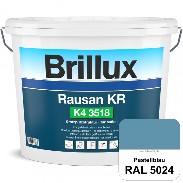 Rausan KR K4 3518 (RAL 5024 Pastellblau) Organisch gebundener Kratzputz für wetterbeständige Oberflä