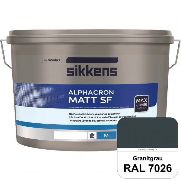 Alphacron Matt SF (RAL 7026 Granitgrau) stumpfmatte & hochwertige Premium-Wandfarbe (innen)