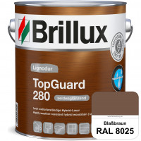 TopGuard 280 (RAL 8025 Blassbraun) wasserbasierte, wetterbeständige und seidenglänzende Hybridlasur 