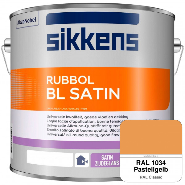 Rubbol BL Satin (RAL 1034 Pastellgelb) hochelastischer & seidenglänzender Lack (wasserbasiert) innen