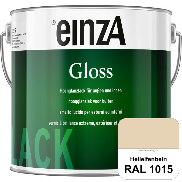einzA Gloss (RAL 1015 Hellelfenbein) Hochwertiger Alkydharzlack in Premium-Qualität, hochglänzend.